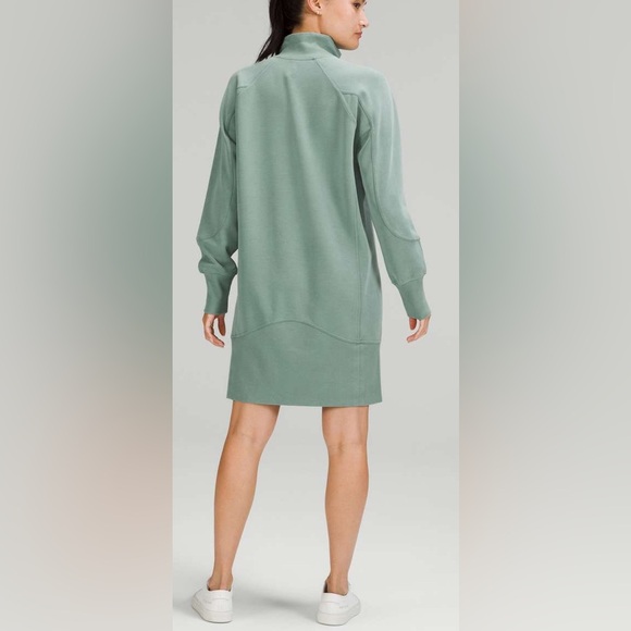 Lululemon Softstreme Long Sleeve Half-Zip Dress Tidewater Teal sz8 - Picture 2 of 10